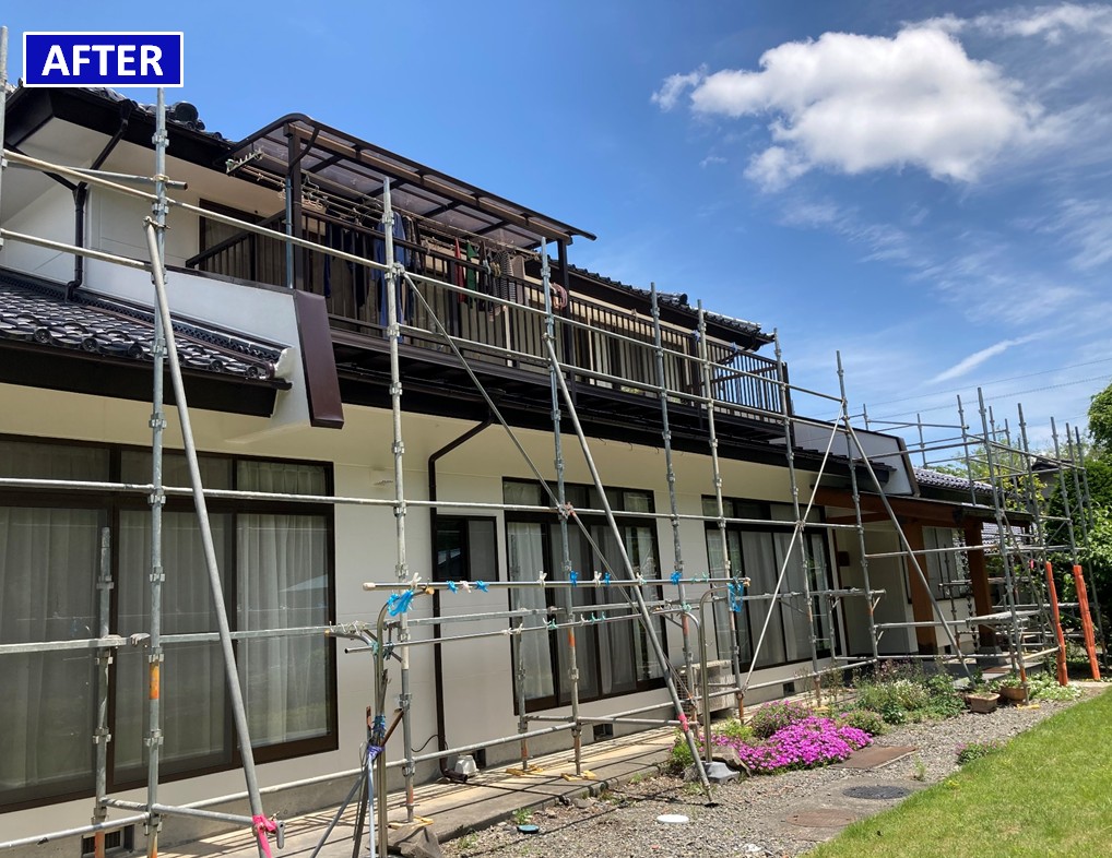 松本市　戸建て住宅　外壁塗装　フッ素塗料　施工後