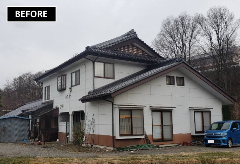 松本市　戸建て住宅　外壁塗装　フッ素塗料　施工前