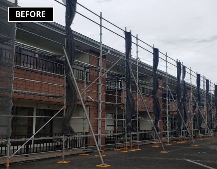 辰野町　アパート外壁塗装　屋根塗装　ラジカルシリコン塗料　施行前